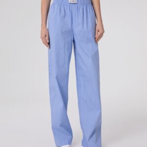 Pantalone Dritto Rigato In Cotone