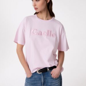 T-Shirt Paricollo Mezza Manica Con Ricamo